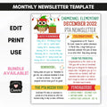 school pto pta DECEMBER newsletter template